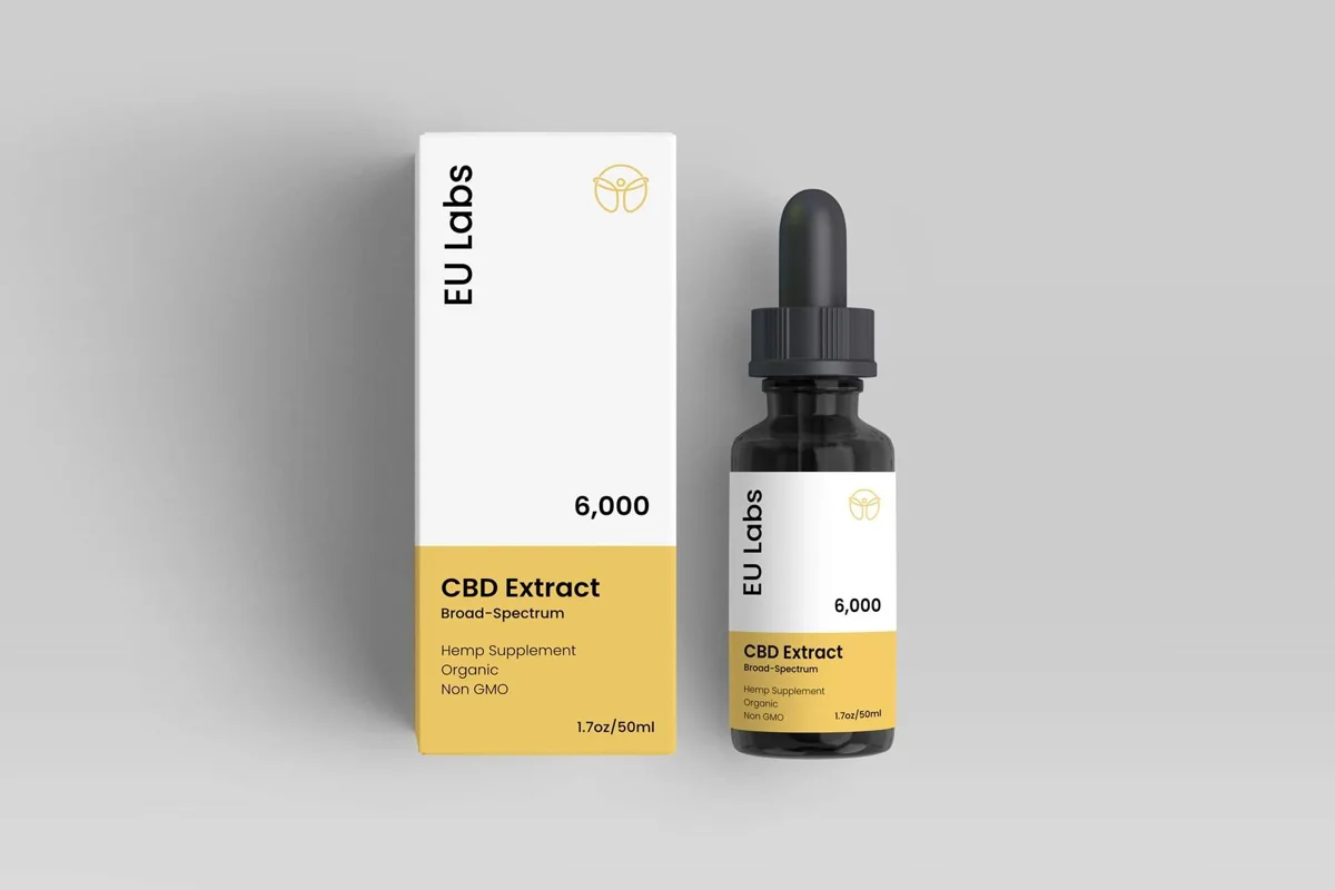 6000mg broad-spectrum CBD oil bottle and box — CBD Oil Sydney