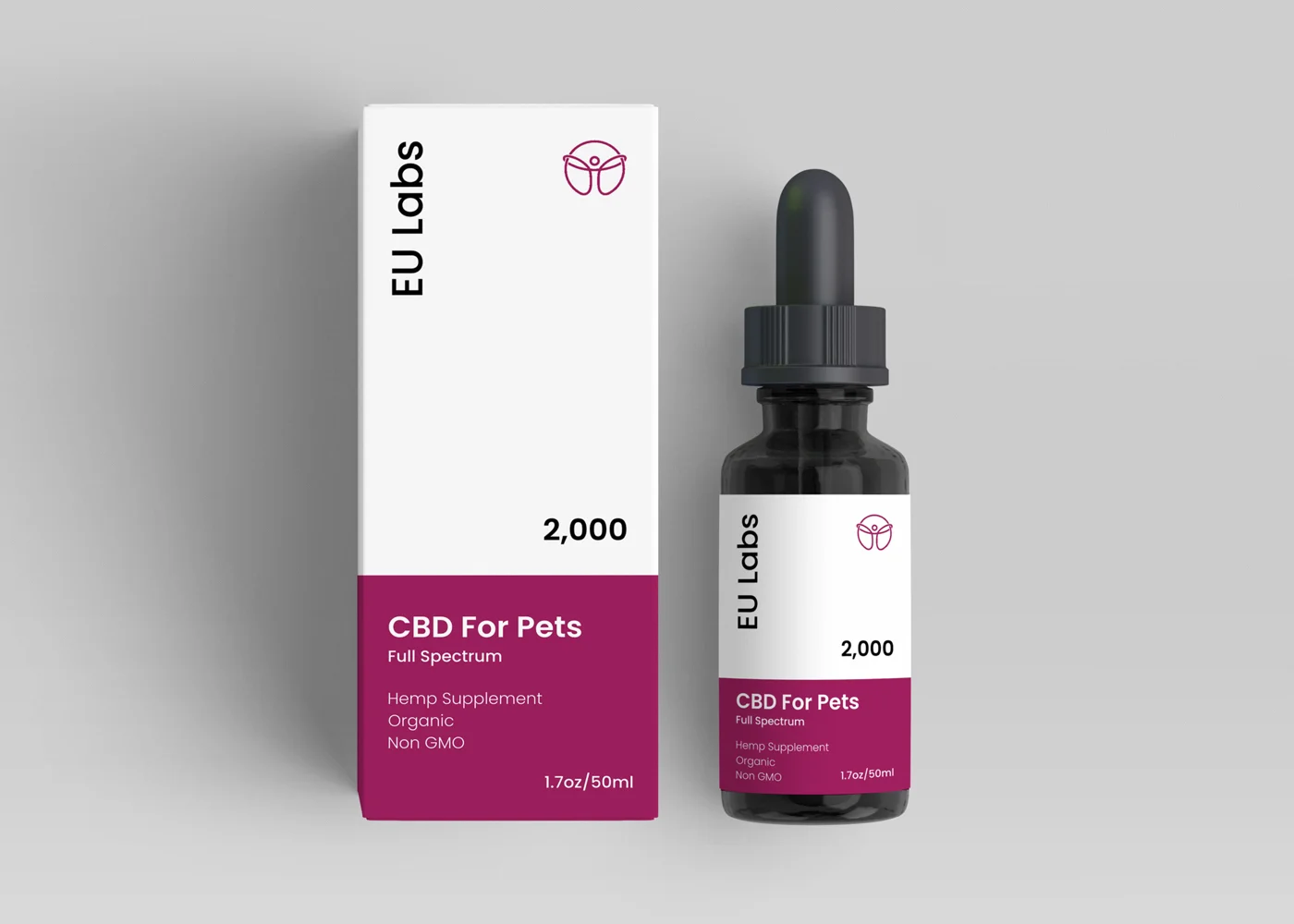 2000mg full-spectrum pet CBD oil bottle and box — CBD Oil Sydney